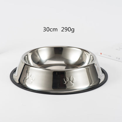 Steel Bowl With Paw Prints