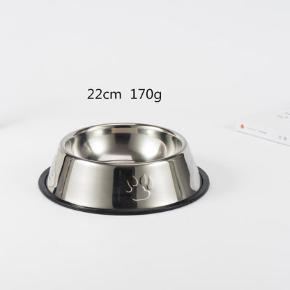 Steel Bowl With Paw Prints