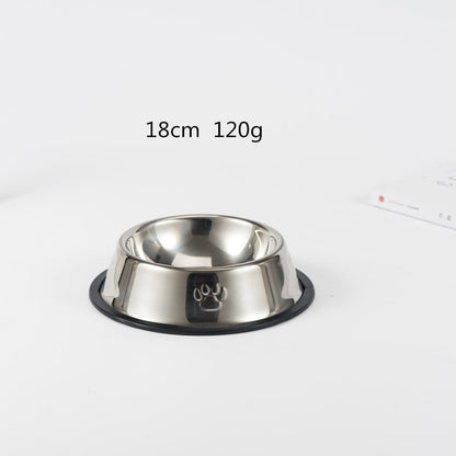 Steel Bowl With Paw Prints