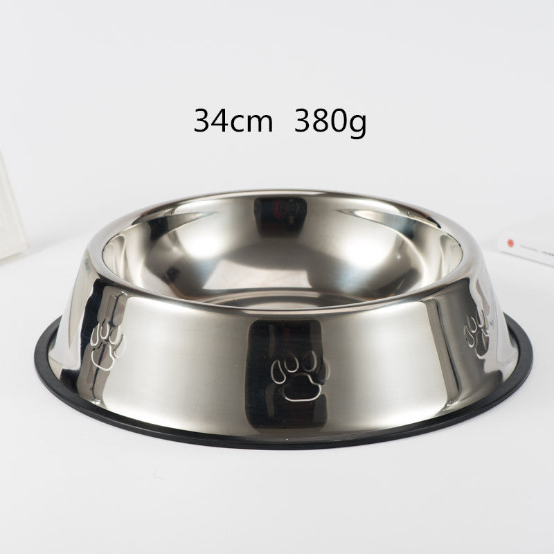 Steel Bowl With Paw Prints